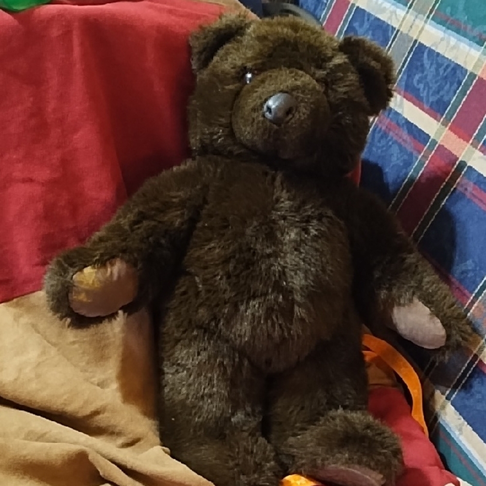 Plush Brown Teddy Bear Dark 16in Kids Toy Snuggle Cuddles